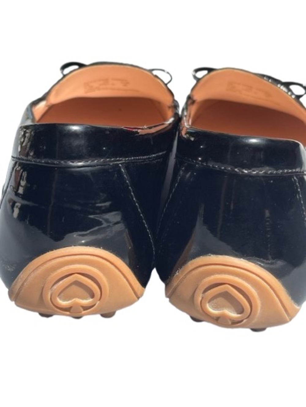 kate spade Black Patent Leather Penny Loafers with Blush Insole - Picture 5 of 9